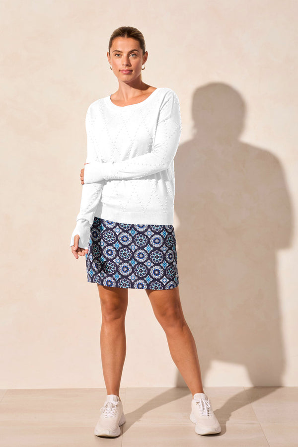 tribal Pull À Col Ras-Du-Cou À Manches Longues Avec Trous Dans Les Pouces