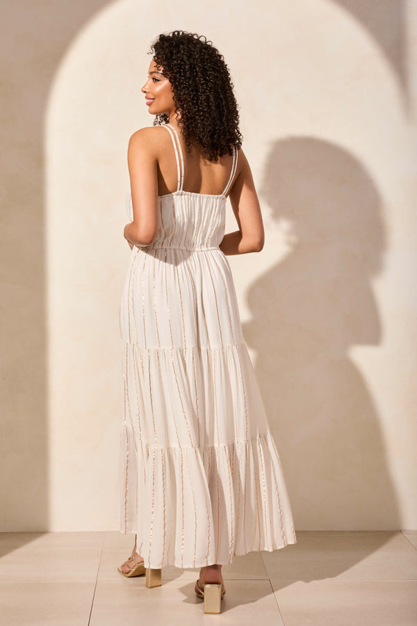 Tribal Robe Sans Manches En Crin Métallique Avec Appliqué Au Crochet