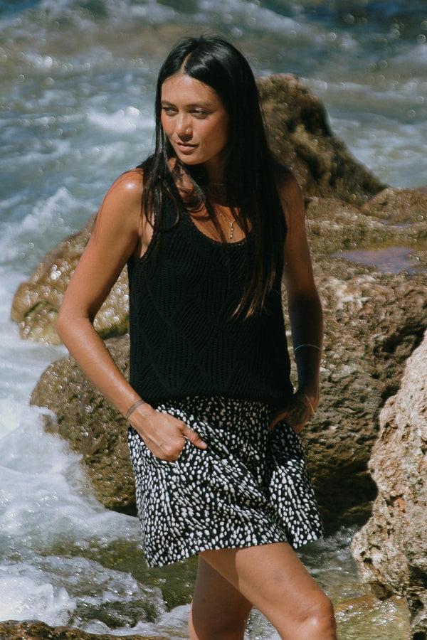 tribal Débardeur Crocheté À Col Rond