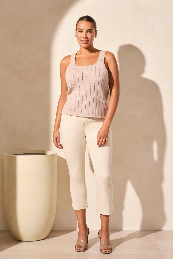 Tribal DÉBARDEUR EN MAILLE POINTELLE À COL CARRÉ