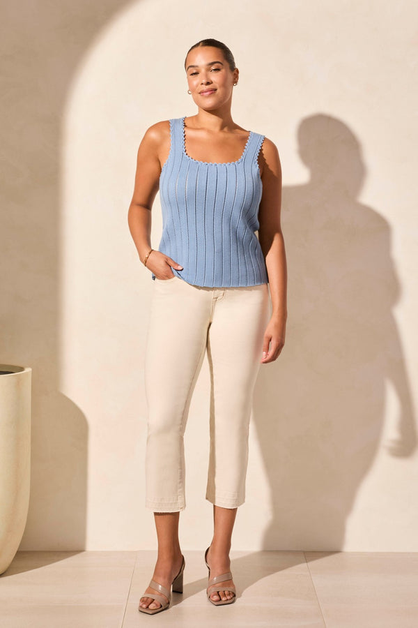 Tribal DÉBARDEUR EN MAILLE POINTELLE À COL CARRÉ