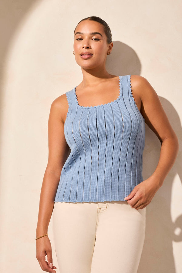 Tribal DÉBARDEUR EN MAILLE POINTELLE À COL CARRÉ