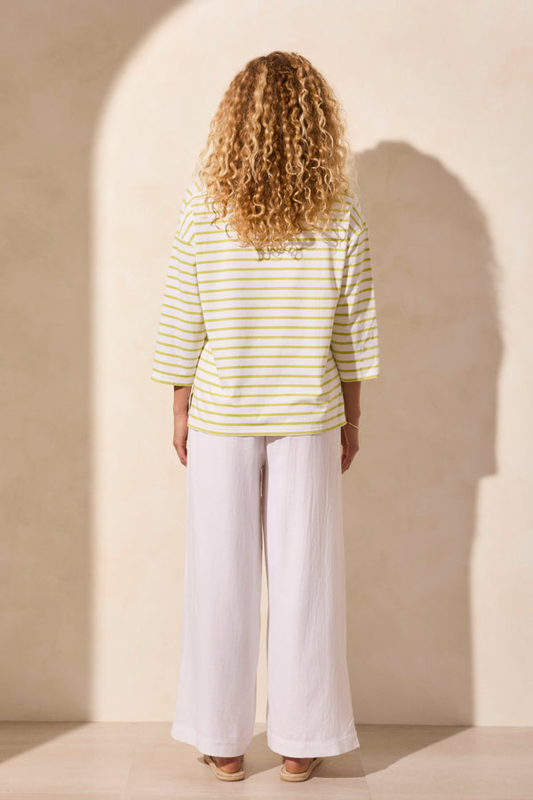 Tribal Haut À Col Bateau En Jersey À Rayures