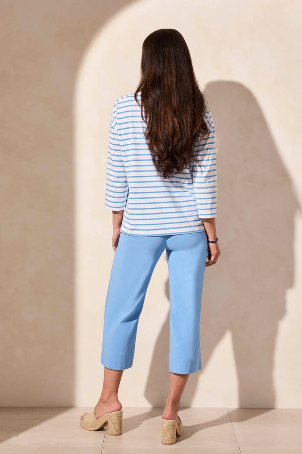 Tribal Haut À Col Bateau En Jersey À Rayures