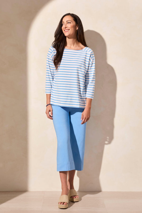 tribal Haut À Col Bateau En Jersey À Rayures