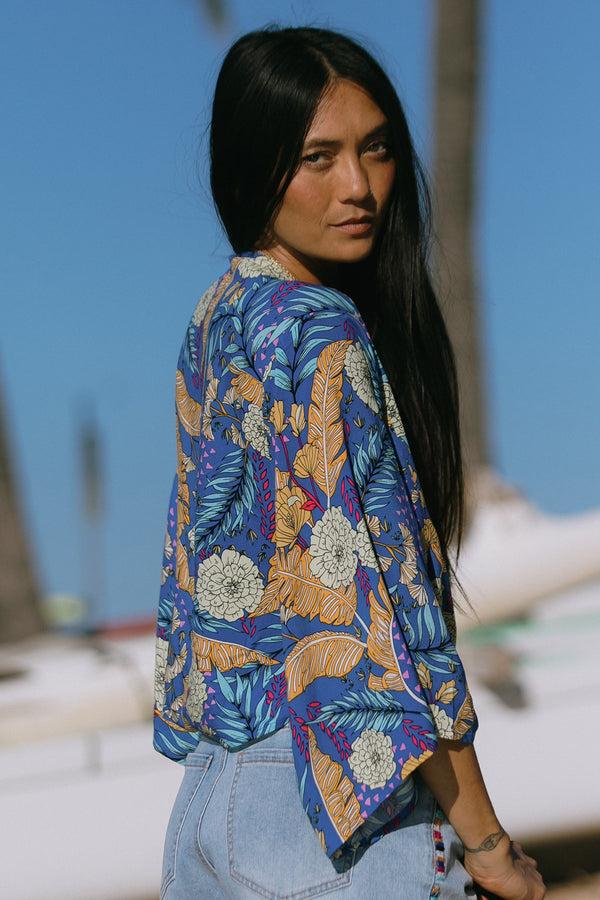 Tribal Haut Kimono À Nouer Devant