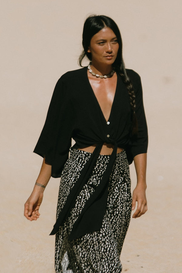 Tribal Haut Kimono À Nouer Devant