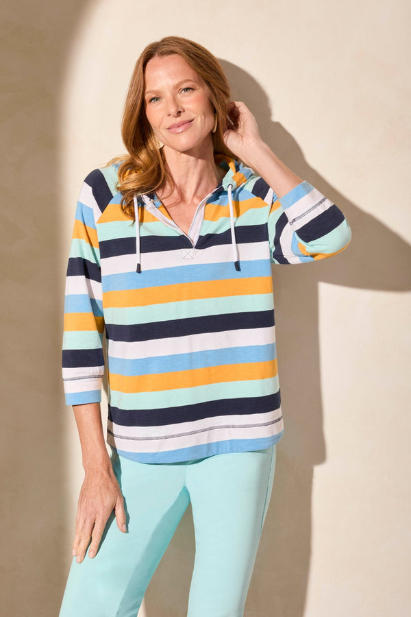 Tribal Haut Rayé À Capuchon