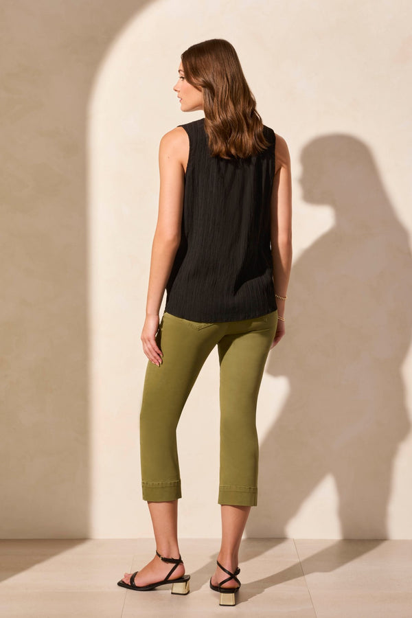 Tribal Haut Sans Manches Fluide Texturé À Col En V