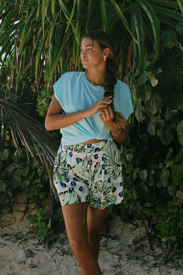 Tribal Jupe-Short Plissé À L'Avant