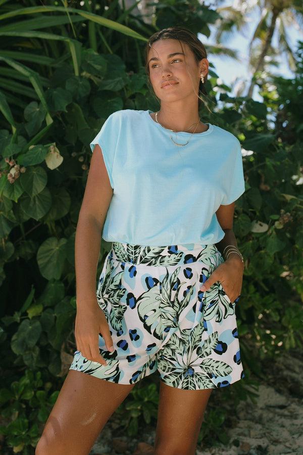 tribal Jupe-Short Plissé À L'Avant