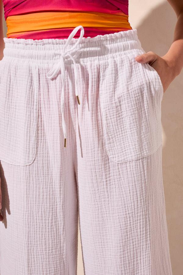 Tribal Pantacourt À Jambe Large Sans Braguette