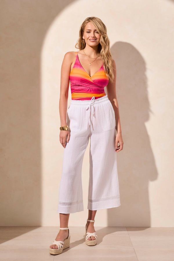 tribal Pantacourt À Jambe Large Sans Braguette