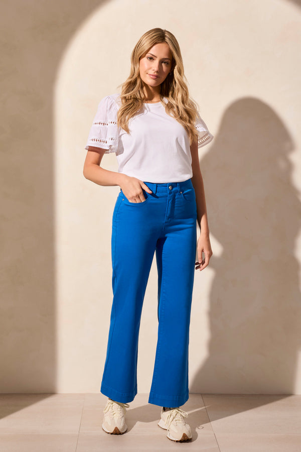 tribal Pantalon Extensible À Jambe Large