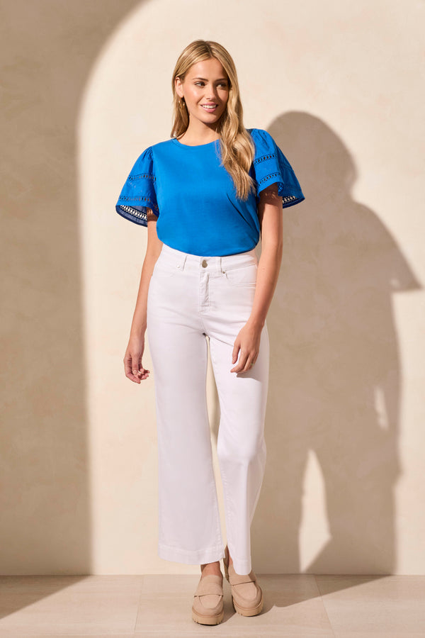 tribal Pantalon Extensible À Jambe Large