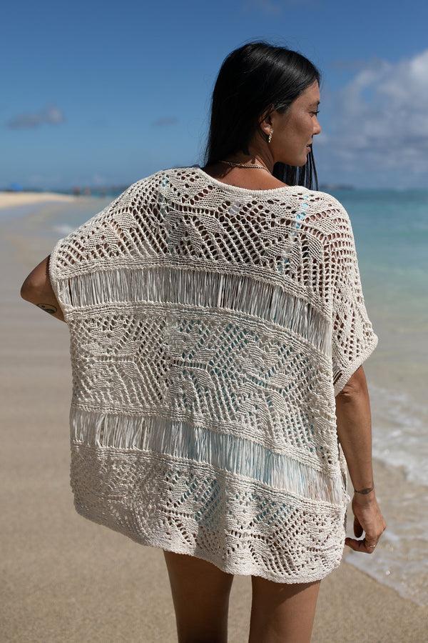 Tribal Pull À Manches Courtes Cardigan En Dolman