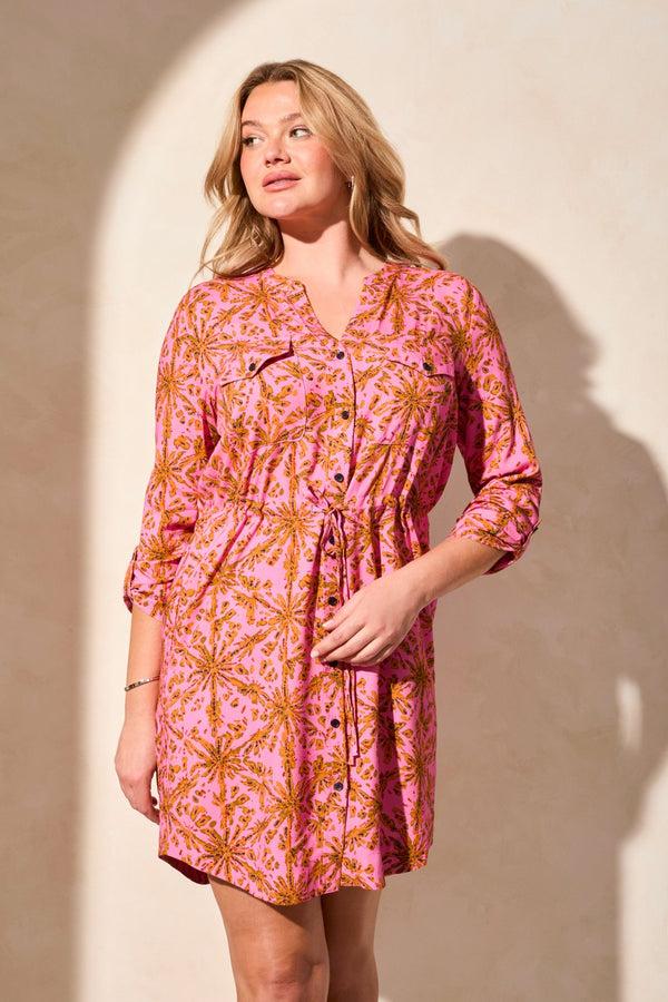 Tribal Robe Au Genou Avec Taille Ajustable