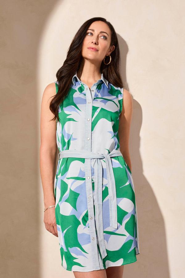 Tribal Robe Chemise Bimatière Sans Manches