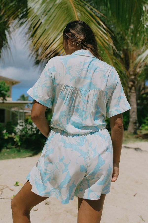 Tribal Robe Chemise Imprimée Avec Manches Courtes