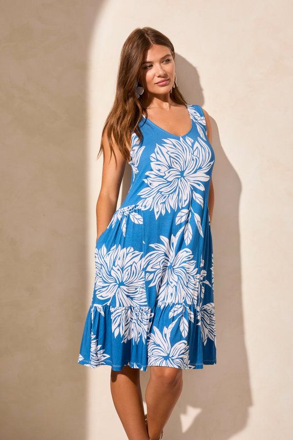 Tribal Robe Imprimée Sans Manches