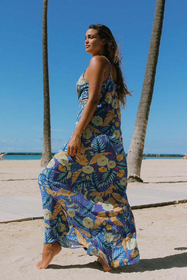 Tribal Robe Maxi Avec Bretelles Tressées