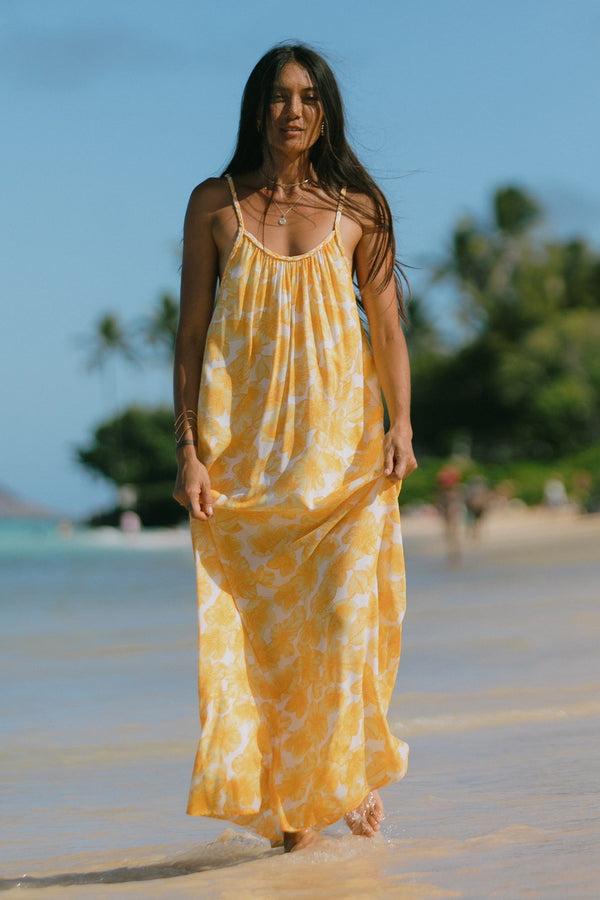 Tribal Robe Maxi Avec Bretelles Tressées