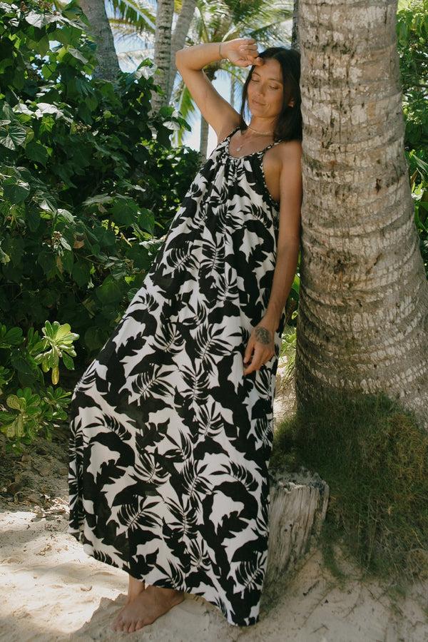 Tribal Robe Maxi Avec Bretelles Tressées