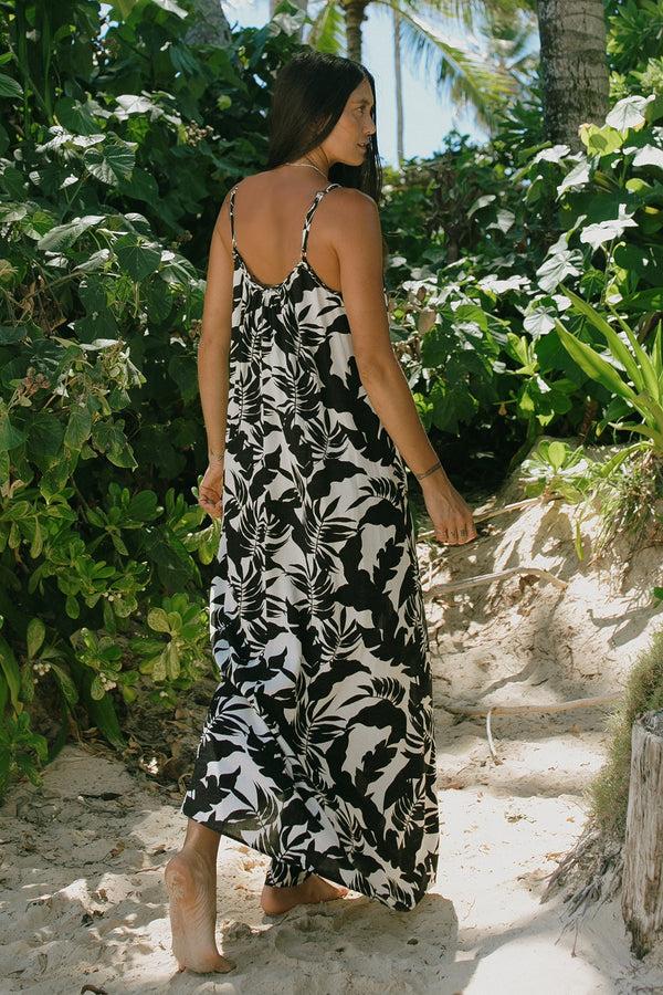 Tribal Robe Maxi Avec Bretelles Tressées