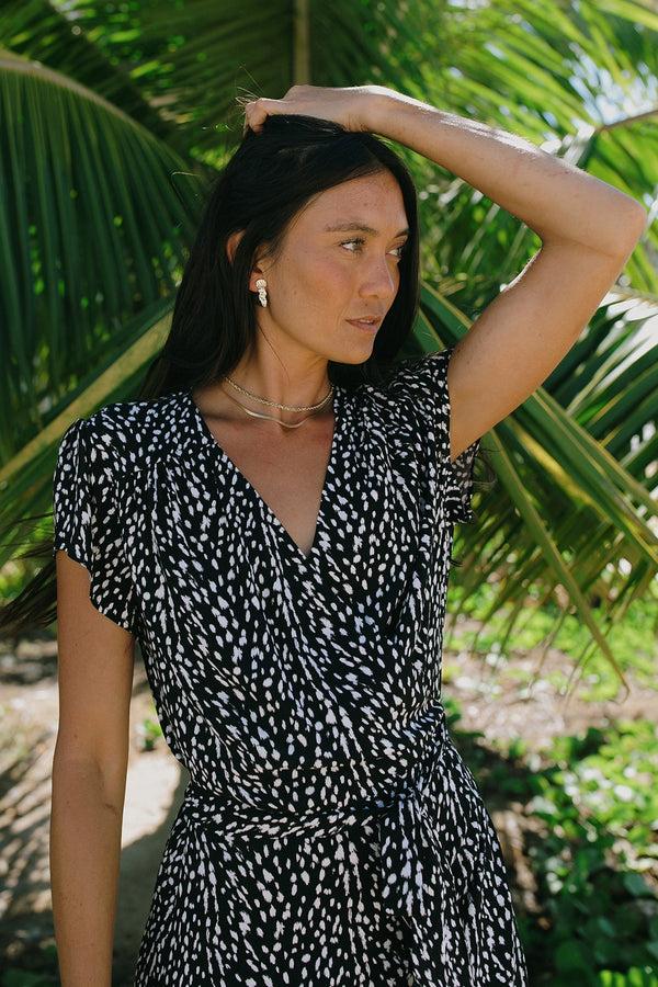 Tribal Robe Maxi Manches Courtes