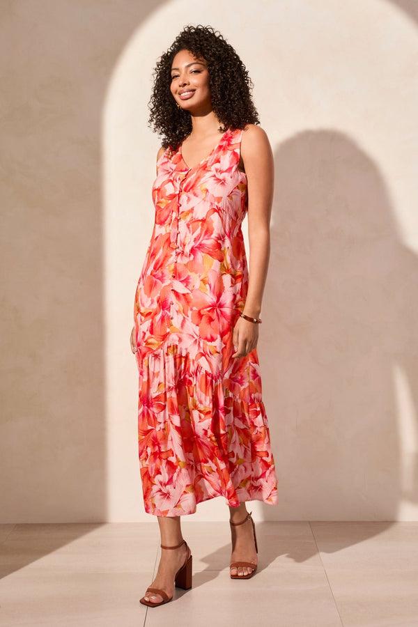 Tribal Robe Maxi Sans Manches En Jacquard Imprimé