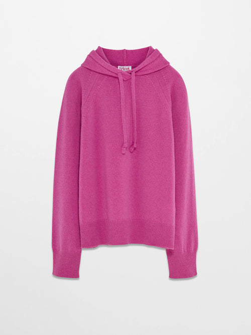 Tricot Pull à Capuche En Laine Et Cachemire Rose Femme – Tricot