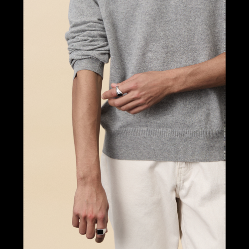 Tricot Pull Col Rond Cachemire Léger Gris Clair Homme – Tricot