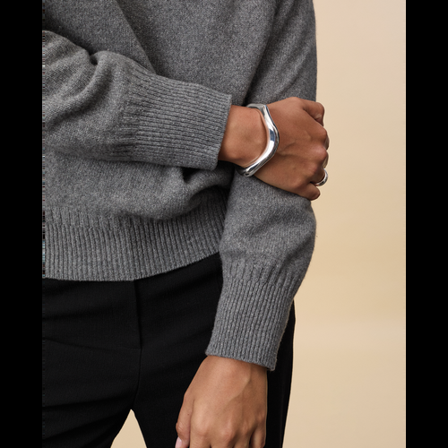 Tricot Pull Col Rond En Cachemire Gris Femme – Tricot