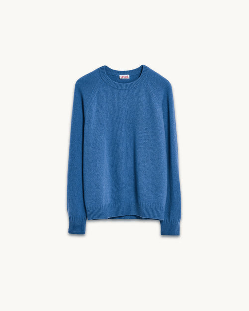 Tricot Pull Col Rond En Cachemire Indigo Femme – Tricot
