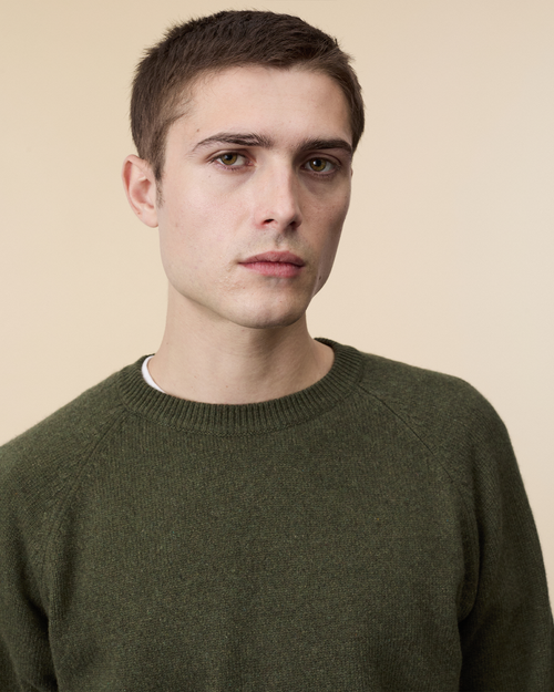 Tricot Pull Col Rond En Cachemire Kaki Homme – Tricot