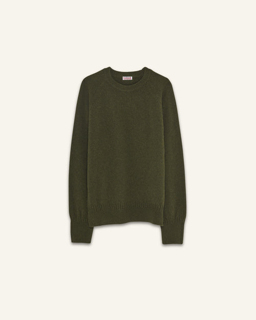 Tricot Pull Col Rond En Cachemire Kaki Homme – Tricot