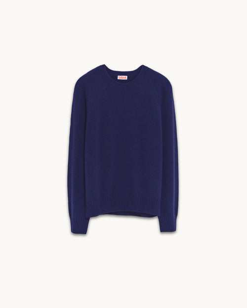 Tricot Pull Col Rond En Cachemire Marine Femme – Tricot