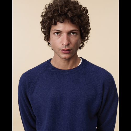 Tricot Pull Col Rond En Cachemire Marine Homme – Tricot