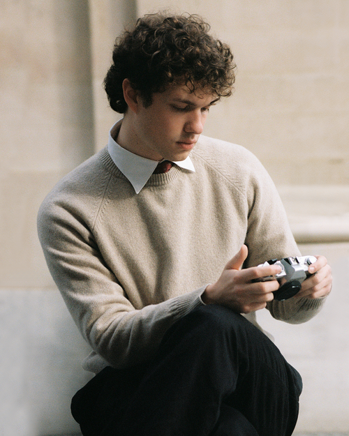 tricot Pull col rond en cachemire Sable Homme – Tricot