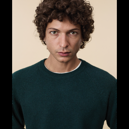 Tricot Pull Col Rond En Cachemire Vert Homme – Tricot
