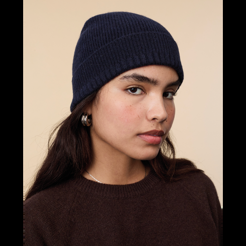 Tricot Bonnet En Cachemire Marine Femme – Tricot