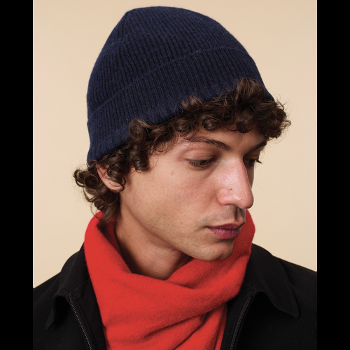 Tricot Bonnet En Cachemire Marine Homme – Tricot
