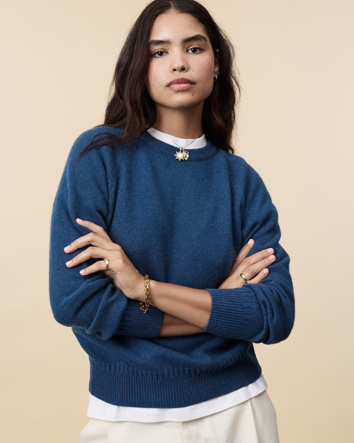 Tricot Col Rond En Cachemire Océan Femme – Tricot