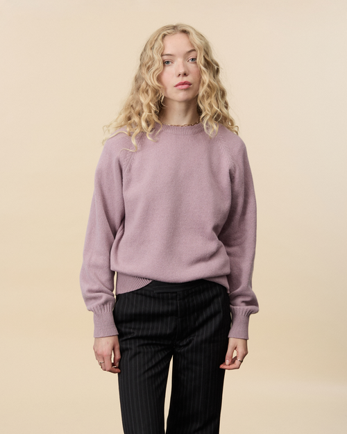 Tricot Col Rond En Cachemire Pink Femme – Tricot