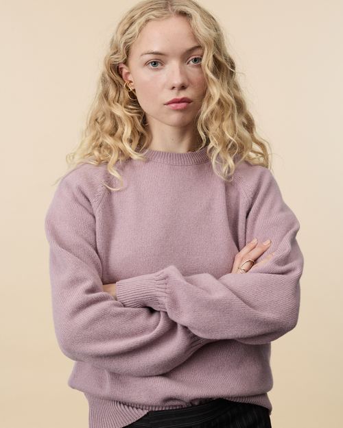 Tricot Col Rond En Cachemire Pink Femme – Tricot