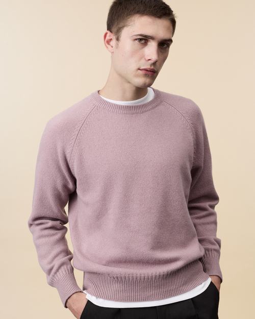 Tricot Col Rond En Cachemire Pink Homme – Tricot