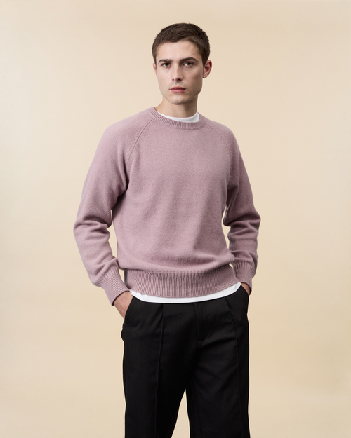 tricot Col rond en cachemire Pink Homme – Tricot