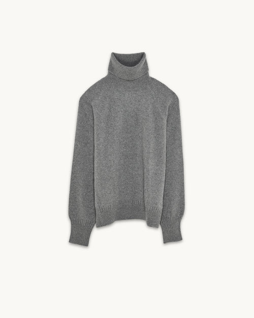 Tricot Col Roulé En Cachemire Gris Femme – Tricot
