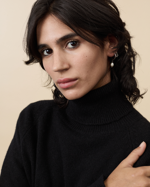 Tricot Col Roulé En Cachemire Noir Femme – Tricot