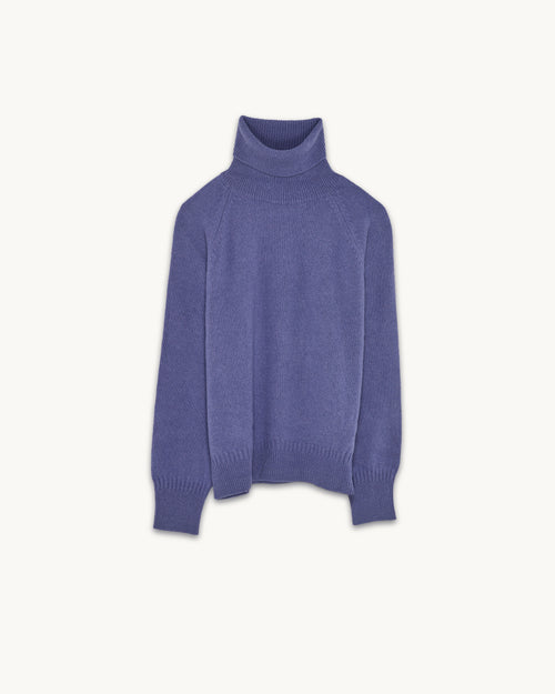 Tricot Col Roulé En Cachemire Violet Femme – Tricot